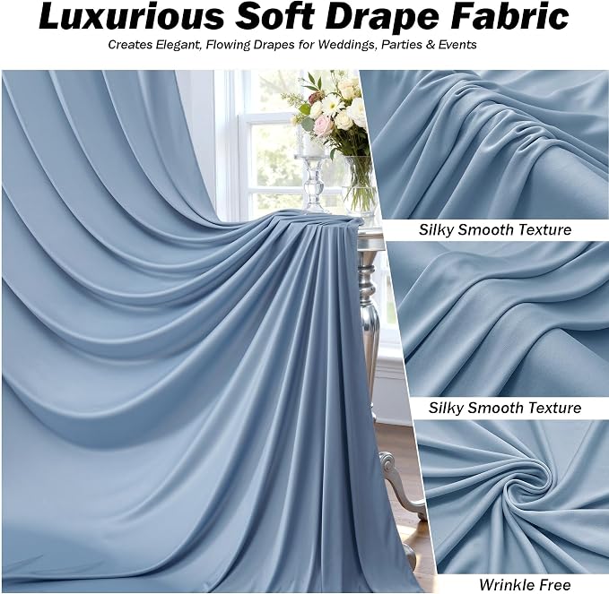 50ft×12ft Dusty Blue Backdrop Curtains - Image 4