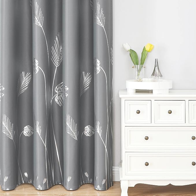 Grey Blackout Curtains 102 Inches Long, Grommet Curtains - Image 2