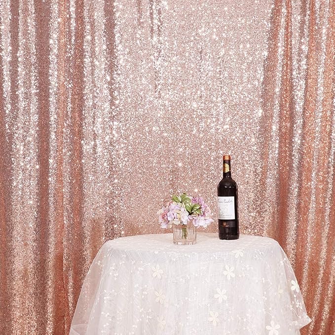 Eternal Beauty Rose Gold 3mm Sequin Backdrop 8x10 Ft - Image 4