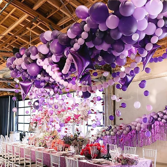 PartyWoo Lavender Balloons 100pcs Light Pastel Purple Lilac Purple Color | 12 - Image 3