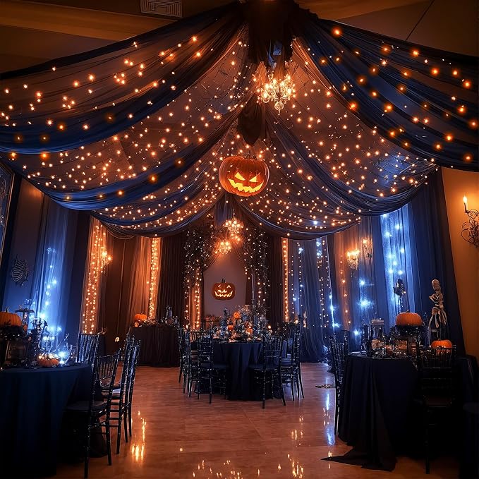 6 Panels Black Ceiling Drapes - Image 5