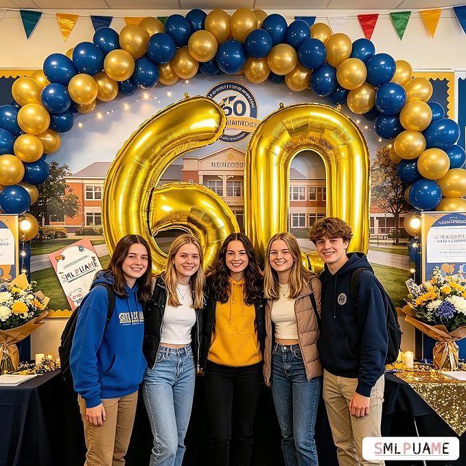 40 Inch Gold Number 80 Balloons, 80th Birthday Party Decorations | Large Self - Image 5