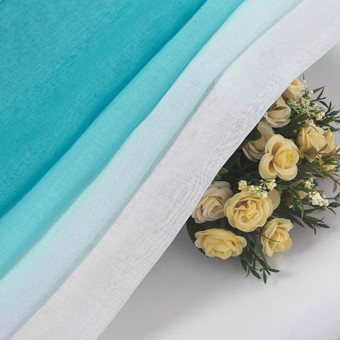 DWCN Faux Linen Ombre Sheer Curtains - Image 6