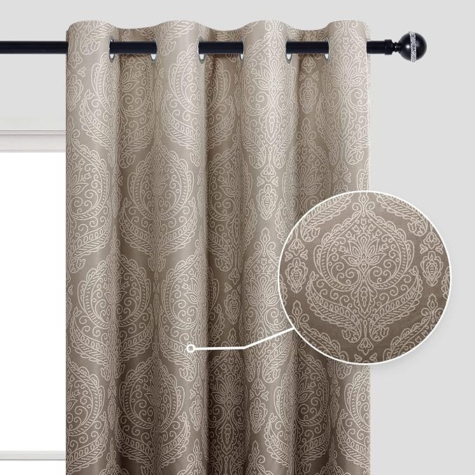 DWCN Brown Room Darkening Blackout Curtains - Image 2