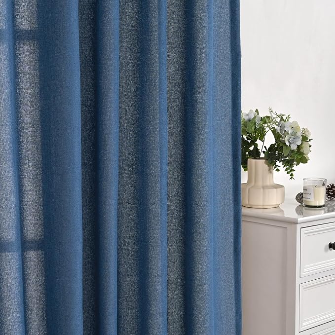 YoungsTex Navy Linen Curtains 84 Inch Length - Image 7