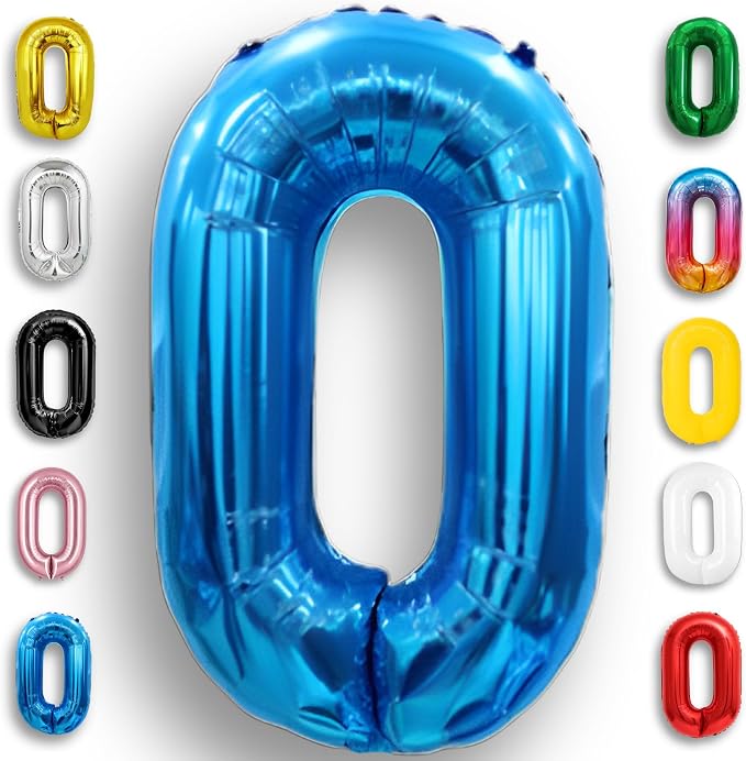 Blue Number Balloon 0 Mylar Foil Balloons 16 inch by Unknown