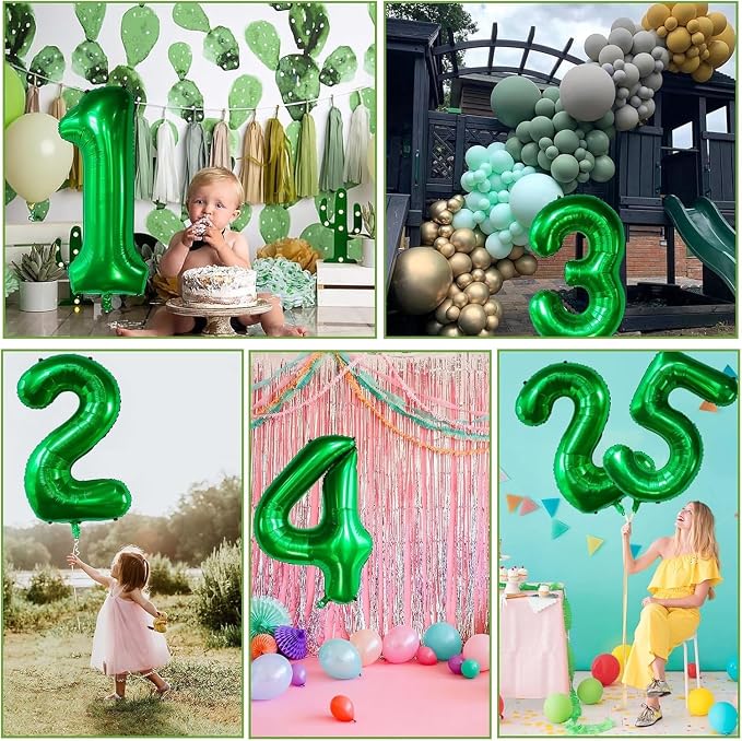 Green Number Balloons, 40 Inch Dark Green Balloon 2.2 Helium Balloon 2nd - Image 3