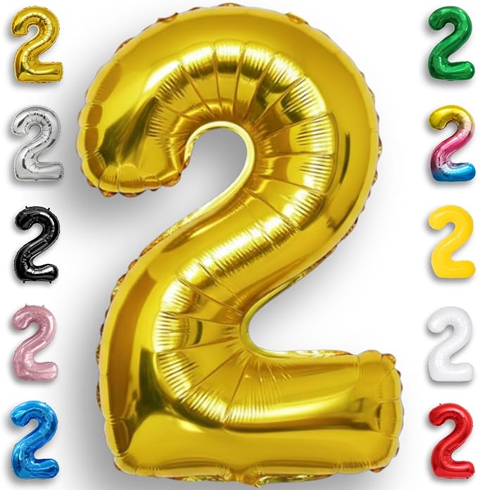 Gold Number Balloon 2 Mylar Foil Balloons 40 inch by Unknown