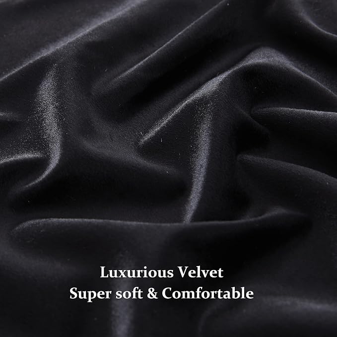BULBUL Velvet Black Grommet Blackout Curtains 63 inch - Image 5