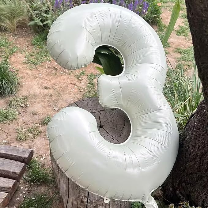 40 Inch Beige Number 7 Foil Balloon - Image 7