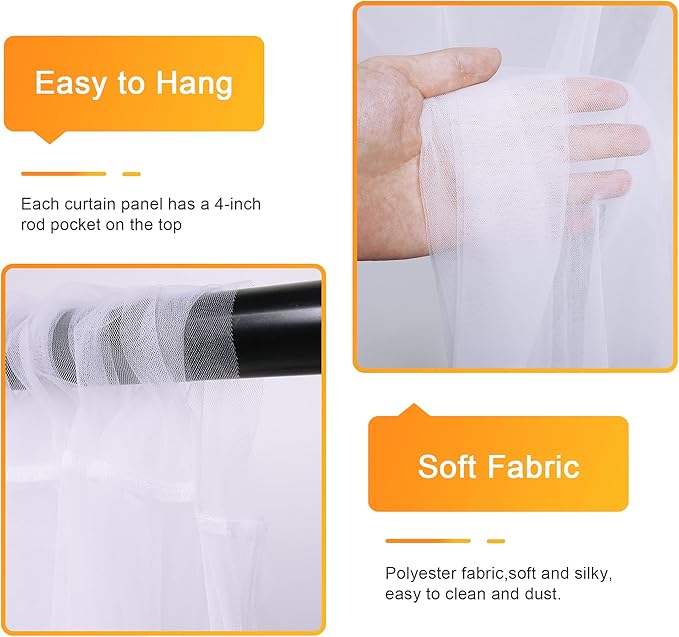 Fomcet Tulle Backdrop Curtains - Image 3