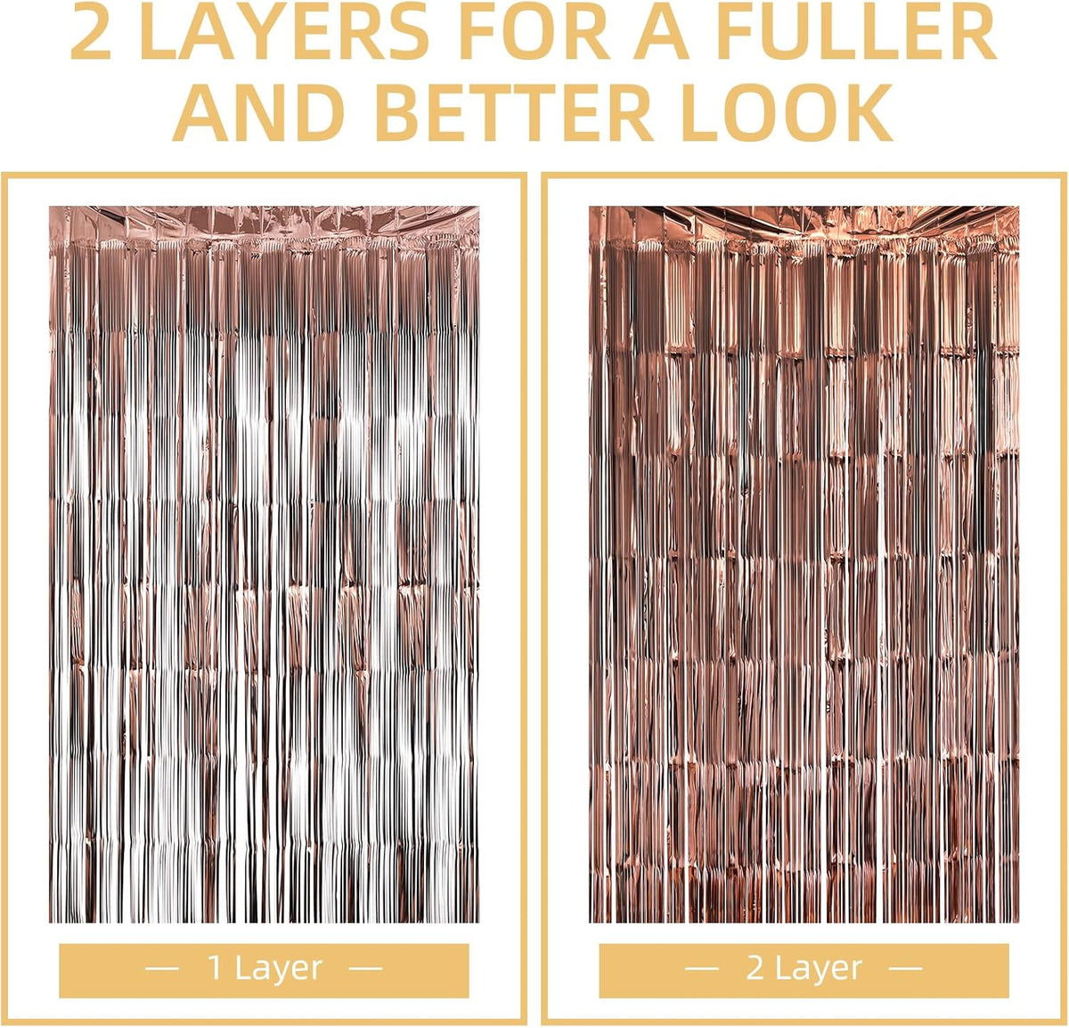 5 Pack Brown Fringe Backdrop 3.2ft x 8.2ft Silver Foil Fringe Curtains Party Tinsel Curtain Backdrop Streamers for Birthday Party Decoration Wedding Christmas Decoration (Brown)