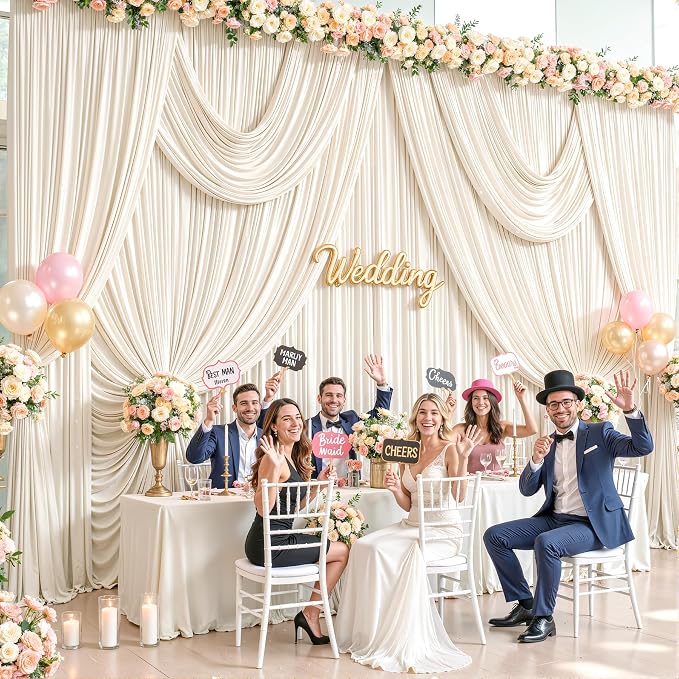 10x12 Champagne Backdrop Curtains - Image 3
