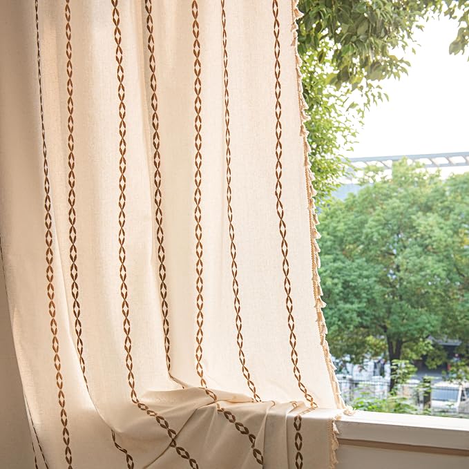 Sutuo Home Boho Farmhouse Curtains 72 Inches Long - Image 2