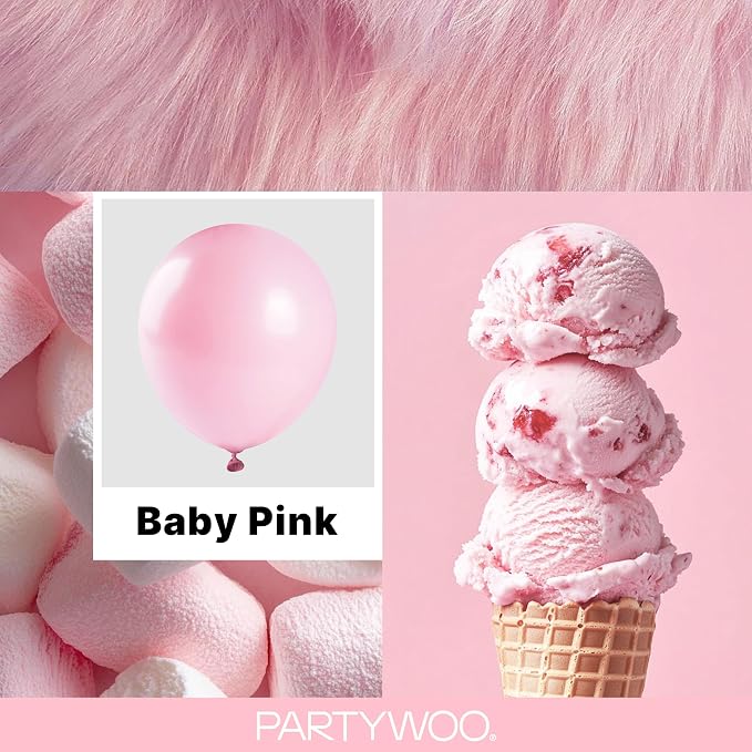 PartyWoo Baby Pink Balloons 100pcs Pastel Pale Light Pink Color | 36 18 12 10 5 - Image 2