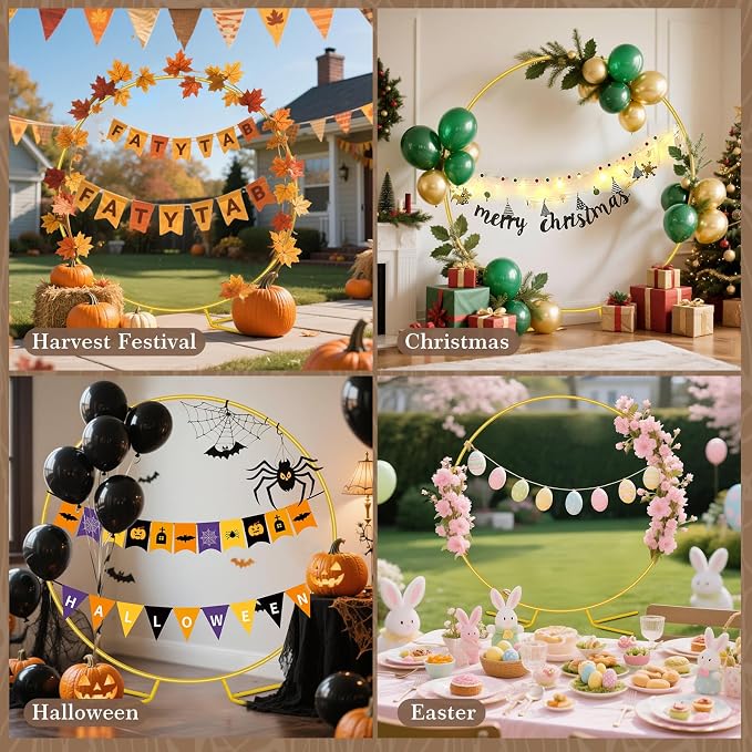 Antizz 6.6FT Balloon Arch Stand, Round Wedding Arches Frame | Metal Circle Arch - Image 5