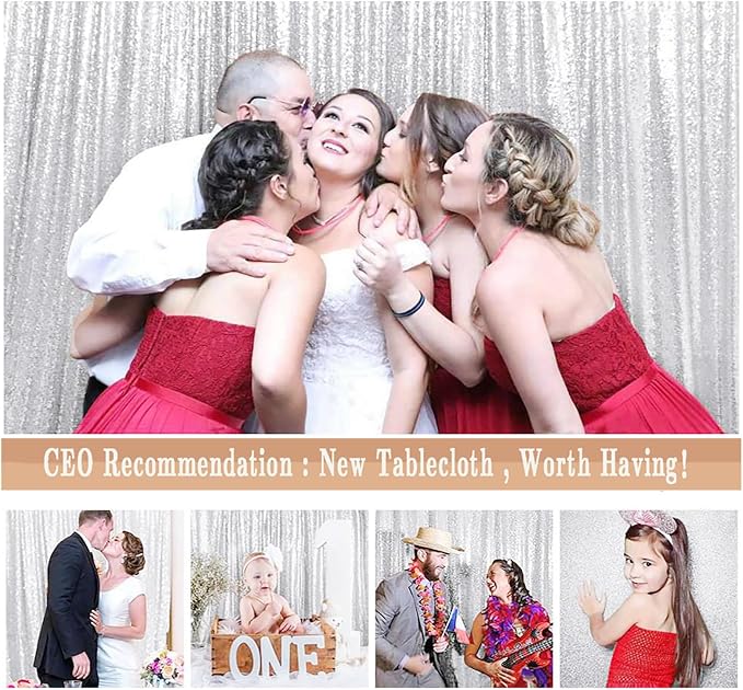ShinyBeauty Silver Sequin Photo Backdrop 7x7ft - Image 6