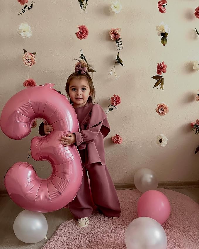 17 Balloon - Pastel Pink Birthday Number Balloons, 40 Inch Decorations | Pastel - Image 7