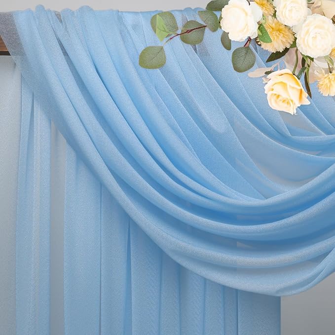 Wedding Arch Draping Fabric Backdrop Drapes 2 Panels, Dusty Blue | 28.7"x20FT - Image 4