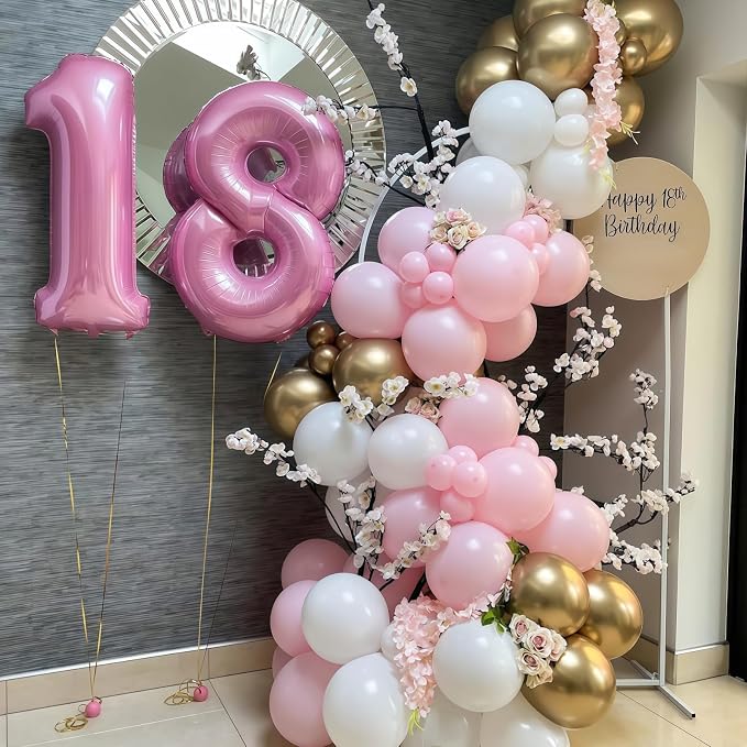 Pastel Pink 10 Balloon, Light Pink 10 Balloons Number, 40 Inch Helium Foil - Image 4
