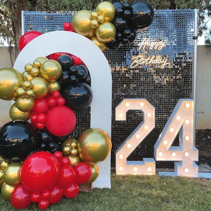 Red and Black Gold Balloons Arch Kit, Graduation, Anniversary, Prom Decorations - Image 4
