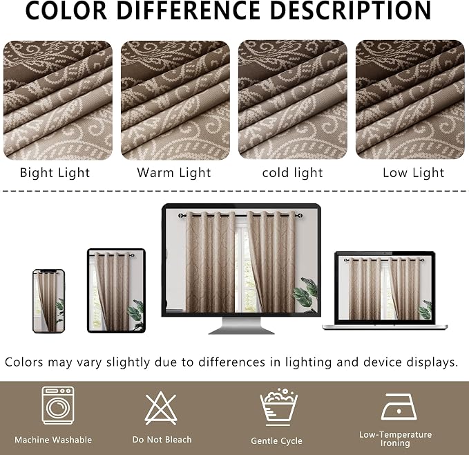 DWCN Brown Blackout Curtains for Bedroom 84 Inch Long - Image 8