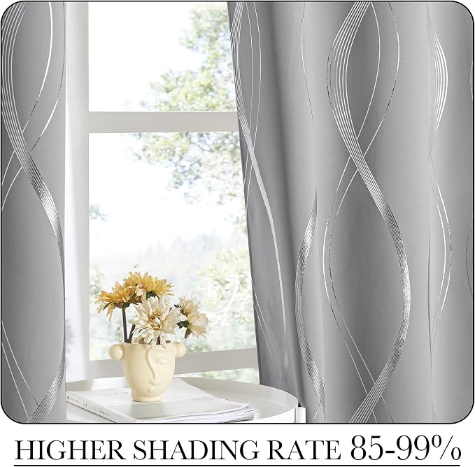 NICETOWN Living Room Curtains 102 inches Length 2 Panels Burg, Extra Long - Image 4