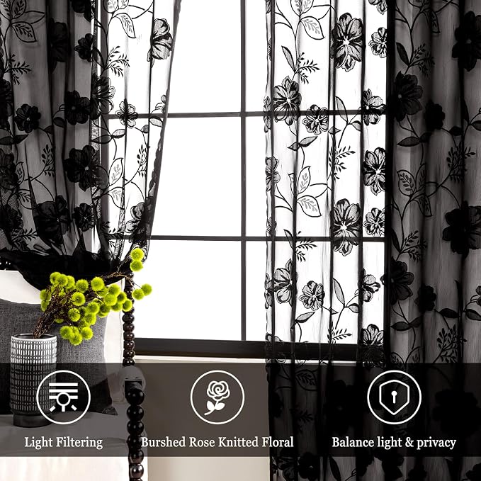 Treatmentex Black Lace Curtains - Image 8