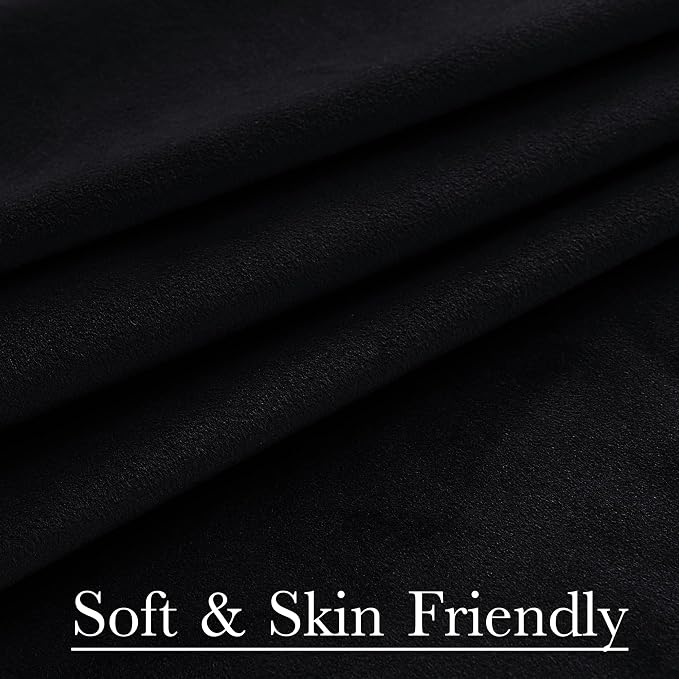 Black Blackout Velvet Curtains 96 inches Long Back Tab Thermal Insulated - Image 7