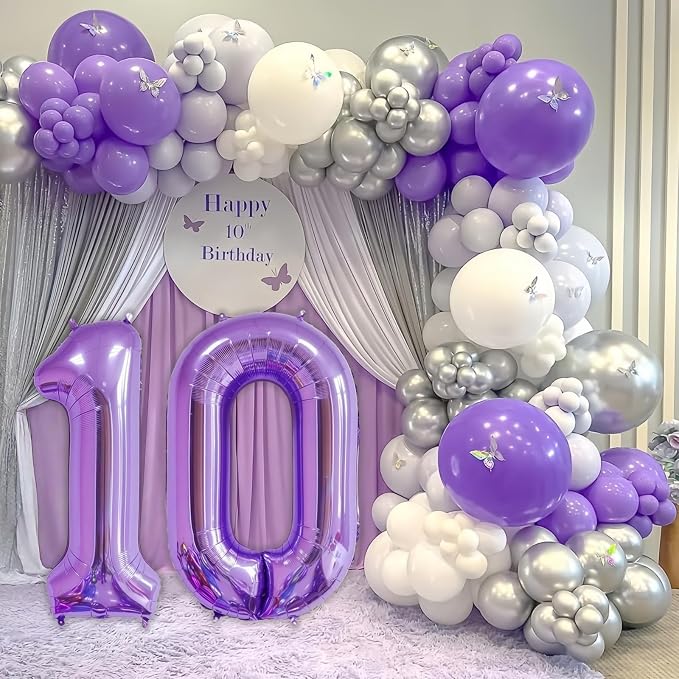 Purple 1 Balloon Number, 40 Inch Number 1 Balloon Big Purple 1 Foil Mylar - Image 7