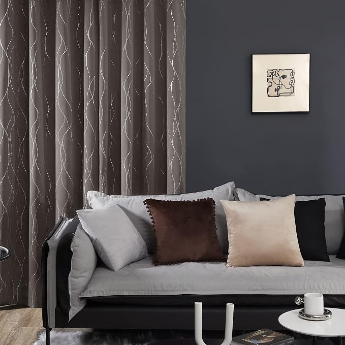 Deconovo Living Room Curtains 45 Inches Long, Thermal Insulated, Room Darkening - Image 3