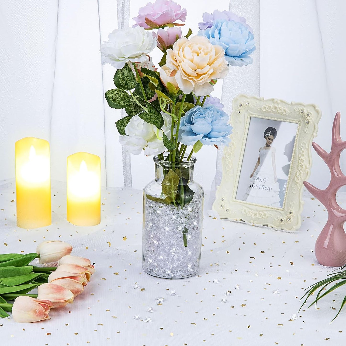 5000 pcs/Pack Wedding Table Scatter Confetti Crystals Acrylic Diamonds 6 mm Rhinestones for Wedding, Bridal Shower, Vase Beads Decorations (6mm, Turquoise)