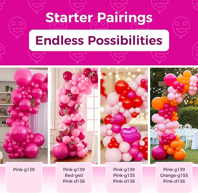 Bezente Hot Pink Latex Matte Party Balloons 150 Pack 5 inch Small | Pink Helium - Image 4