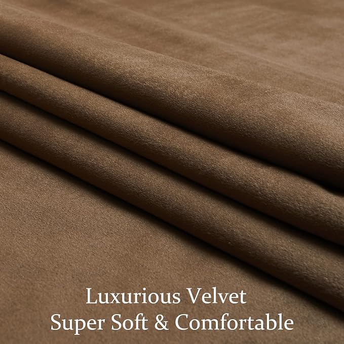 BULBUL Velvet Brown Grommet Blackout Curtains 72 inch - Image 5
