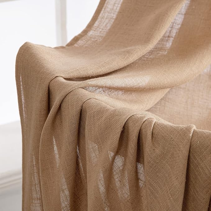 MIULEE Brown Linen Curtains 37x84 Inch Long - Image 6