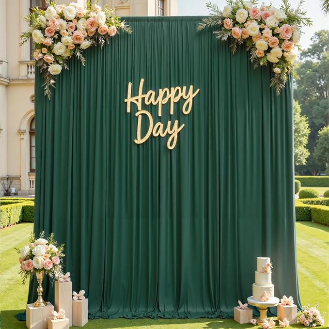 50×12ft Wrinkle Free Hunter Green Backdrop Curtain - Image 7