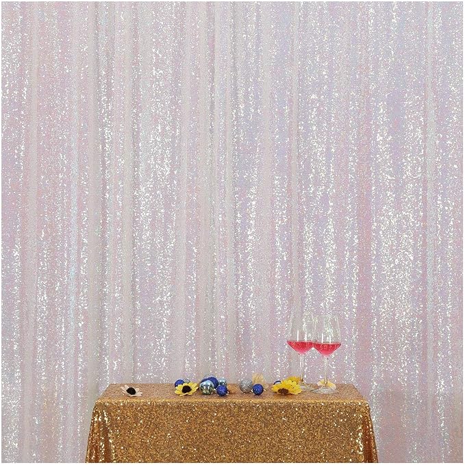 Poise3EHome 7FT x 7FT Iridescent Sequin Photography Backdrop Curtain by Poise3EHome