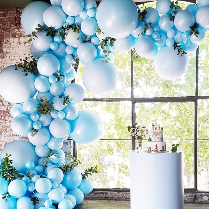PartyWoo Light Blue Balloons 50pcs Baby Pastel Sky Aqua Blue Color | 12 Inch - Image 3