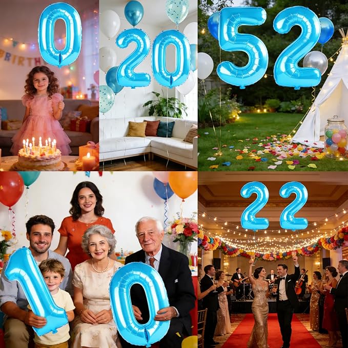 40 Inch Number 52 Balloons for 52nd Birthday Party Decorations, 0-100 Jewelry - Image 7