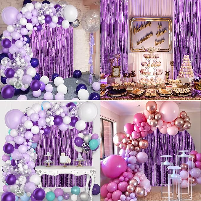 Crosize 4 Pack 3.3 x 9.9 ft Foil Fringe Streamer Backdrop, - Image 5