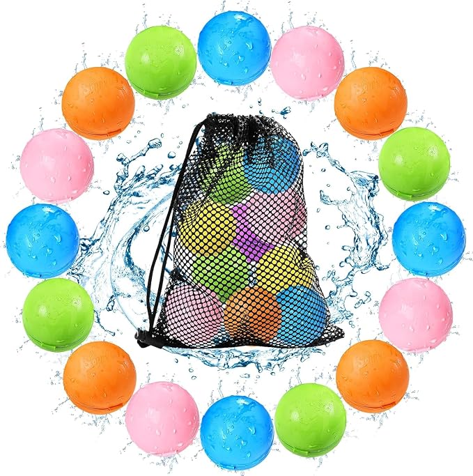 Tlitlimom 16Pcs Reusable Water Bomb Balloons, Pool Beach Toys by Tlitlimom