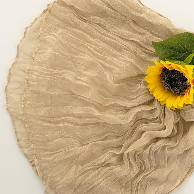 12Pack Beige Cheesecloth Table Runner 20x120inch Gauze Table Runners | Boho - Image 5