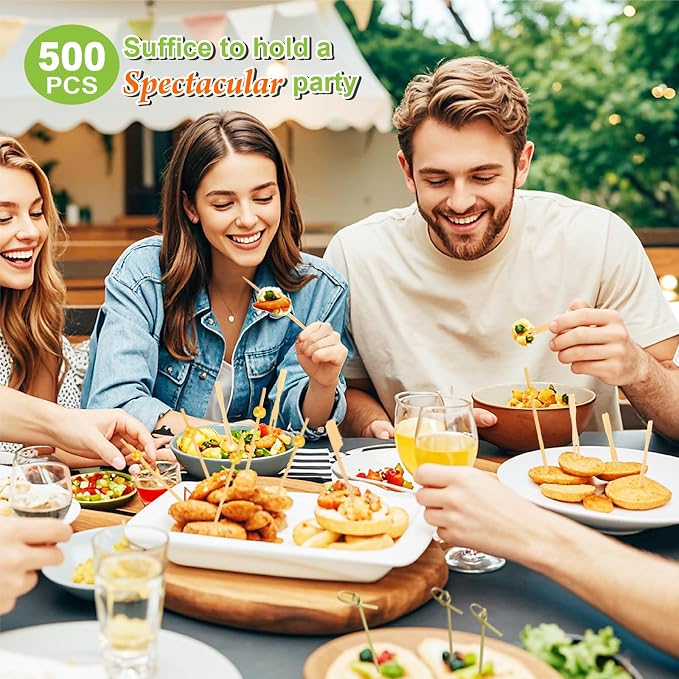 500PCS Cocktail Picks Kit, 4 Styles Fancy Toothpicks - Image 3