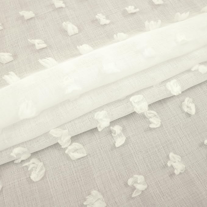 KOUFALL Cream Off White Curtains 96 Inches Long - Image 4