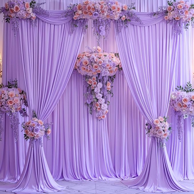 6 Panels Lavender Backdrop Curtains - Image 5