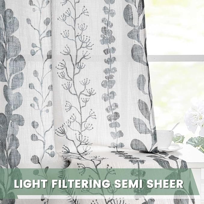 Curtains 63 Inches Long Boho Linen Style Curtains - Image 6
