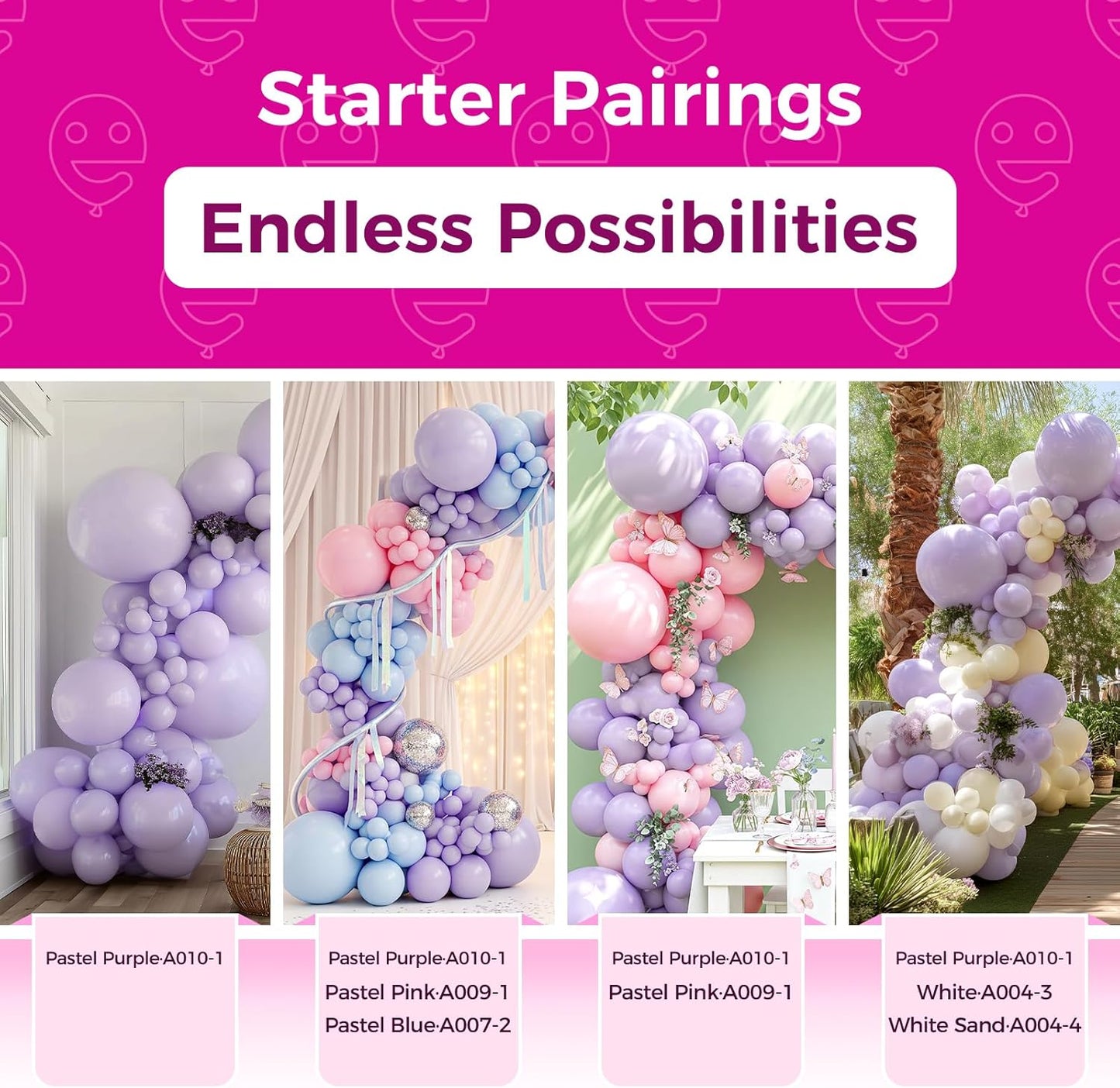 Bezente Pastel Purple Latex Party Balloons - 8 Pack 36 inch Large Thick Lavender Light Purple Lilac Balloons for Bridal Shower Gender Reveal Wedding Graduate Party Decorations