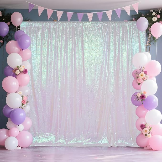 SquarePie 6x8ft Iridescent Sequin Backdrop, High Density Non-Transparent - Image 4