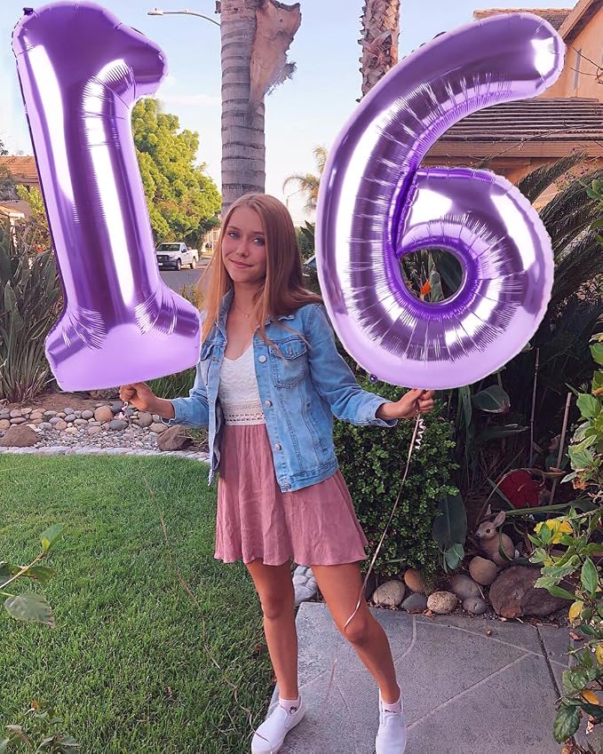 14 Balloon 40 inch Purple Number Balloons - Image 4