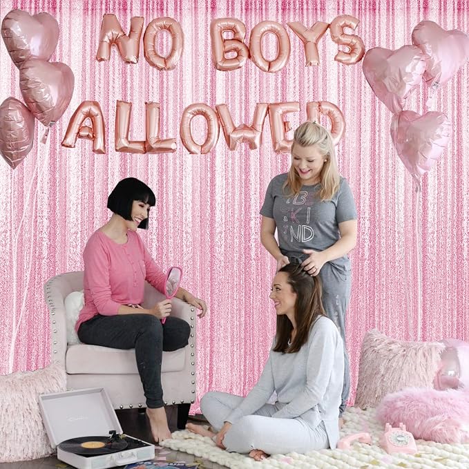 4×8FT-2PCS Pink Sequin Backdrop Curtains Panels, Photography Backdrop Glitter - Image 4